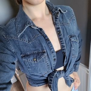 Denim button down top/jacket 3/$15